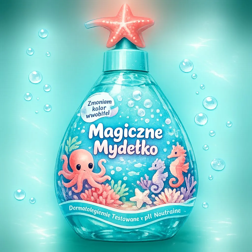 Grafika AI — projekt opakowania Magiczne Mydełko