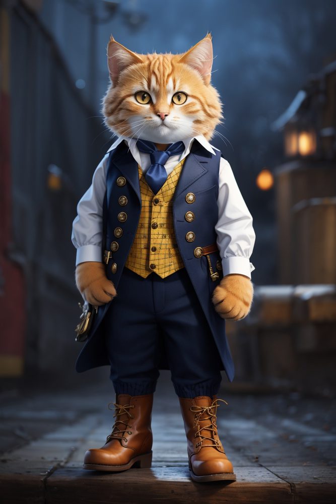 Projekt postaci 3D — Kot w butach (character design)