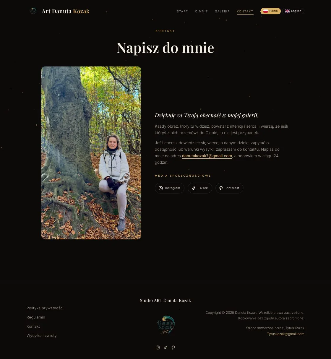 artdanutakozak.com — Kontakt (dane za zgodą właścicielki)