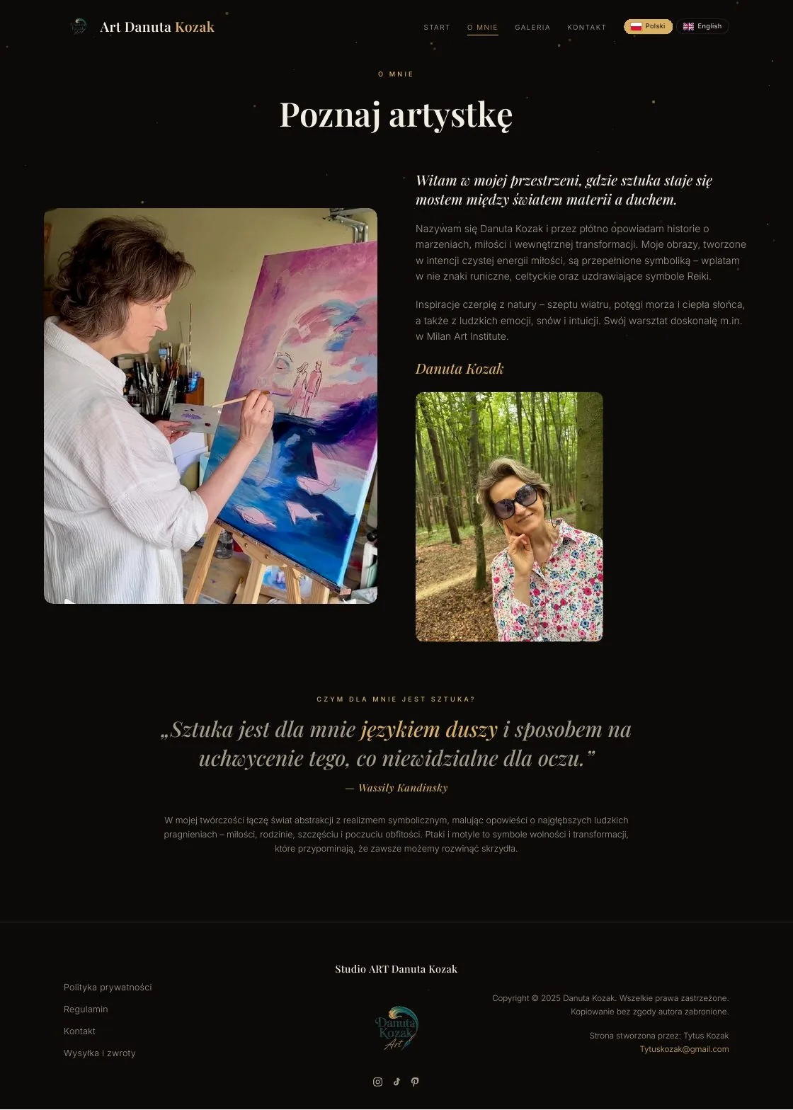 artdanutakozak.com — O mnie
